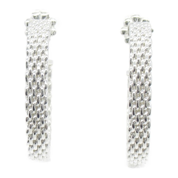 Tiffany Handbags - Tiffany Somerset Mesh Earrings Silver
